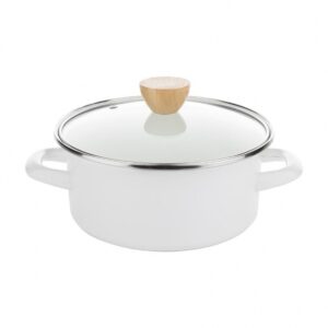 GARNEK EMALIOWANY PROSTY FRIDA BIAŁY Z/P 18CM 2L