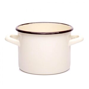 GARNEK EMALIOWANY PROSTY GŁADKI B/P KREMOWY 22CM 5