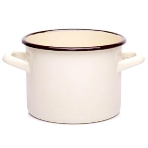 GARNEK EMALIOWANY PROSTY GŁADKI B/P KREMOWY 24CM 7L