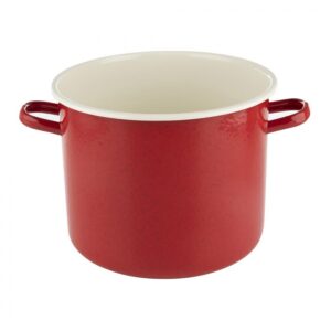 GARNEK EMALIOWANY PROSTY GŁADKI FORTE B/P CZERWONY 25CM 10L