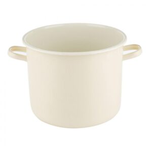 GARNEK EMALIOWANY PROSTY GŁADKI FORTE B/P KREMOWY 25CM 10L
